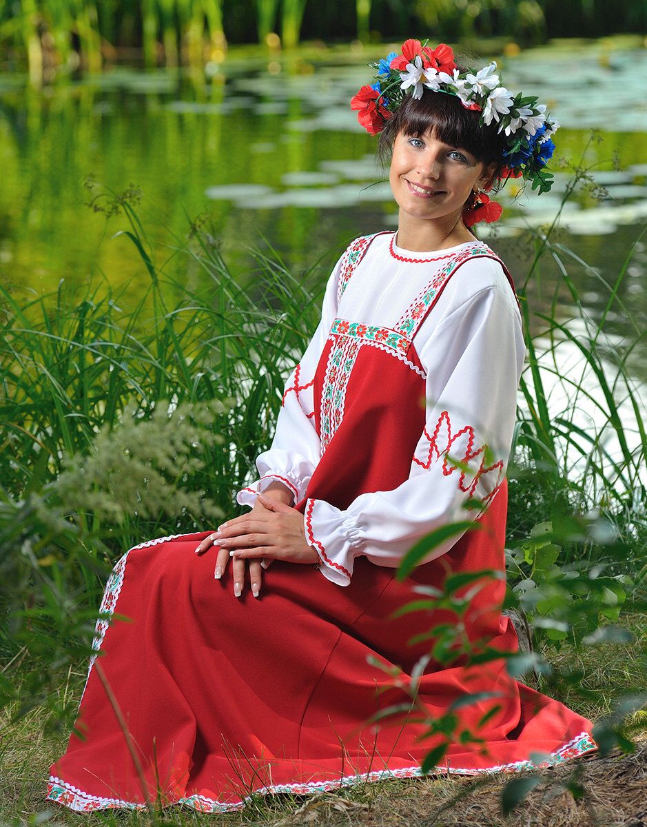 Beautiful girl Girls in Slavic costumes in Zhangye